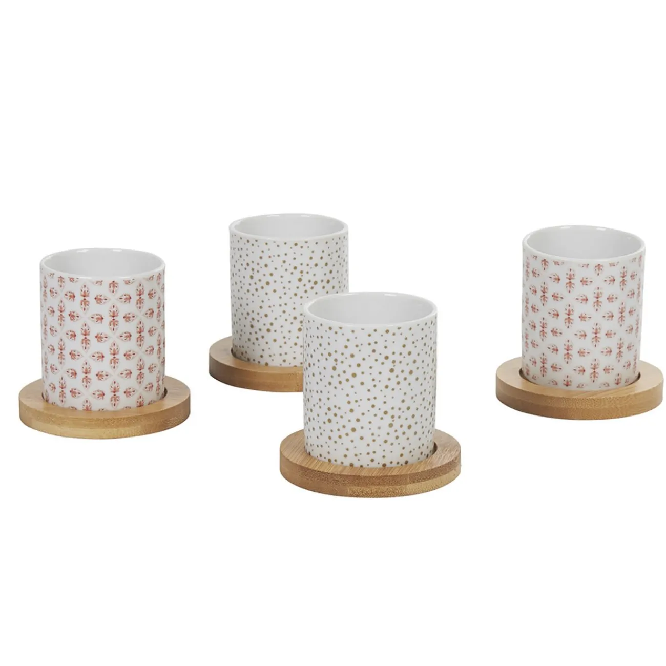 Best 4 gobelets expresso avec sous tasse bois Vaisselle Et Accessoires De Table