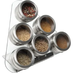 Best 6 pots à épices avec support aimanté Vaisselle Et Accessoires De Table