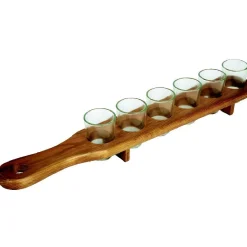 6 verres shooter sur support en bois|Gifi