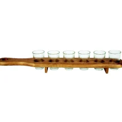 6 verres shooter sur support en bois|Gifi