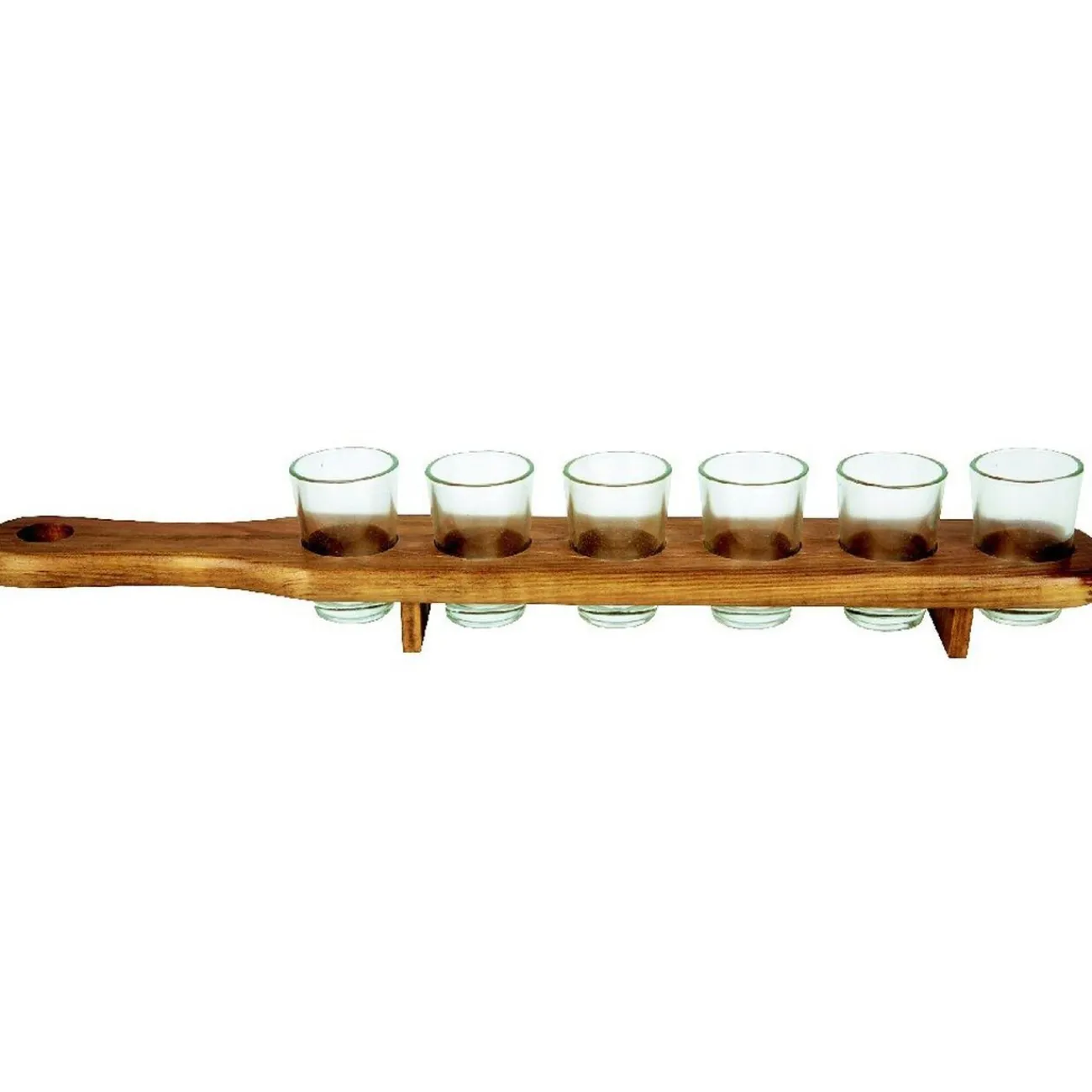 6 verres shooter sur support en bois|Gifi