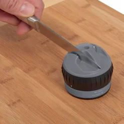 Aiguiseur à couteaux double position gris et noir Préparation Culinaire