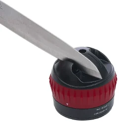 Sale Aiguiseur couteau double position rouge et noir Préparation Culinaire