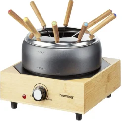 Clearance Appareil à fondue sur socle en bambou 800W Petit Électroménager
