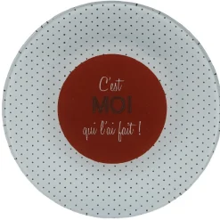 Assiette à dessert à pois C'est moi qui l'ai fait x4|Gifi Hot