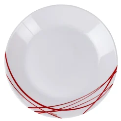 Assiette à dessert Arcopal blanche lignes rouges|Gifi Online