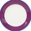 Best Assiette à dessert blanche à bord violet et bleu Vaisselle Et Accessoires De Table