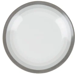 Assiette à dessert blanche et grise Sérénité Rayures|Gifi Sale