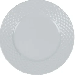 Assiette à dessert blanche ronde aile damassée|Gifi Clearance