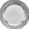Assiette à dessert blanche contour argenté|Gifi Clearance