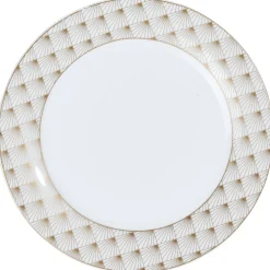 Assiette à dessert blanche bordure rayons doré|Gifi Discount