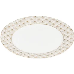 Assiette à dessert blanche bordure rayons doré|Gifi Discount