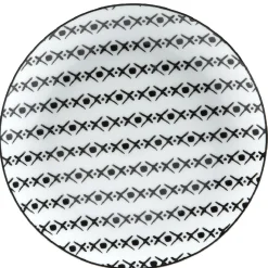 Assiette à dessert blanche motif ligne de croix noir|Gifi Outlet