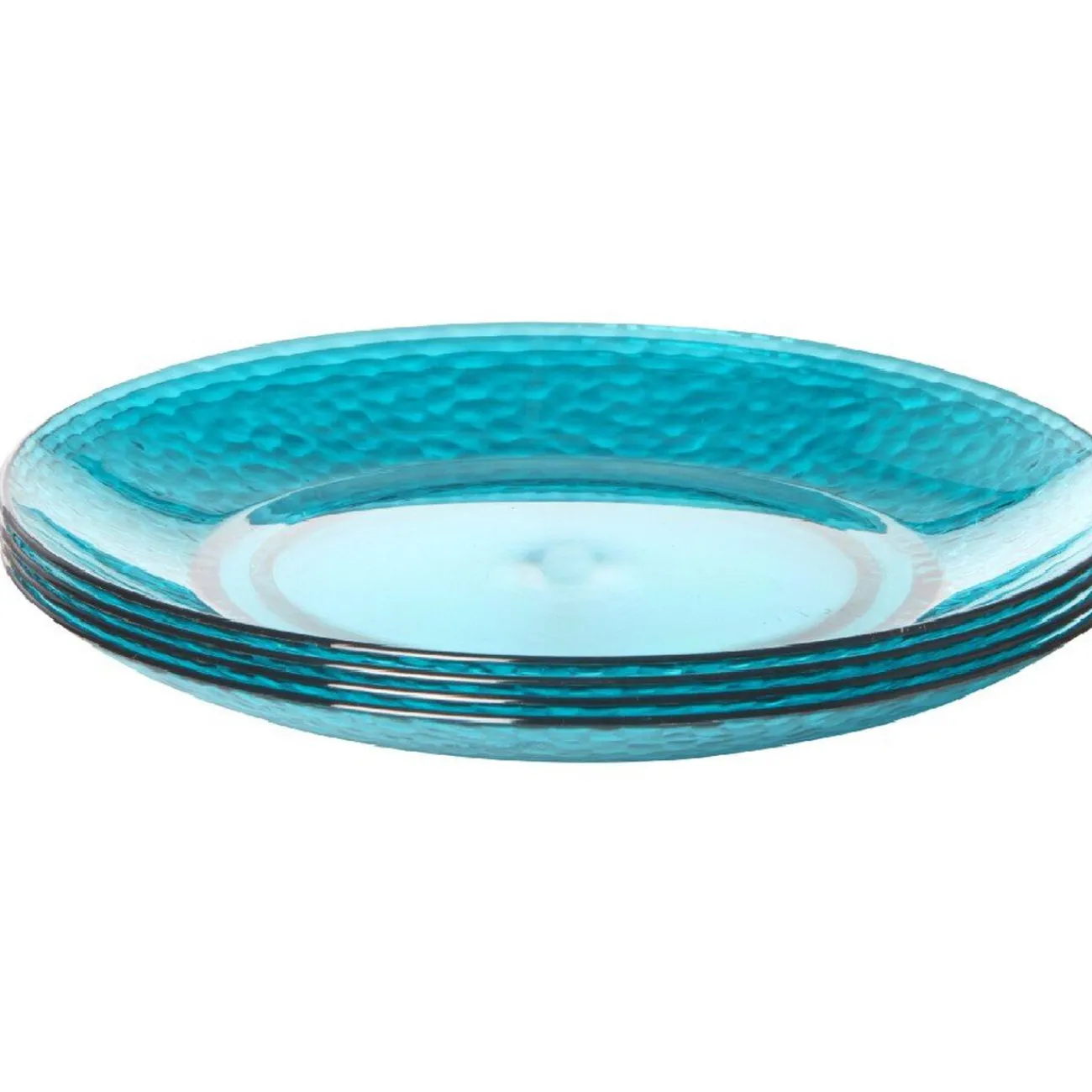 Assiette à dessert bleue martelé x4|Gifi Sale