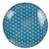 Assiette à dessert bleue motif grillagé blanc Urban|Gifi Hot