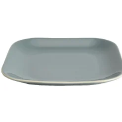 Assiette à dessert carré en grès grise et blanche|Gifi Online