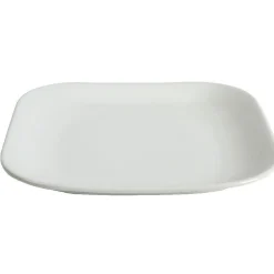 Assiette à dessert carré en grès blanche|Gifi Clearance