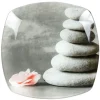 Assiette à dessert carrée design galets gris zen|Gifi Clearance