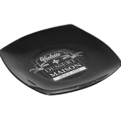 Assiette à dessert carrée noire design dessert maison|Gifi Hot