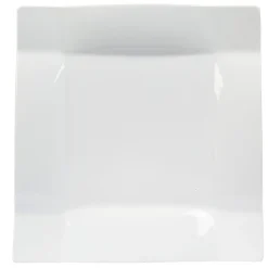 Assiette à dessert carrée porcelaine uni blanc|Gifi Hot