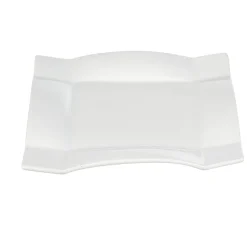 Assiette à dessert carrée porcelaine uni blanc|Gifi Hot