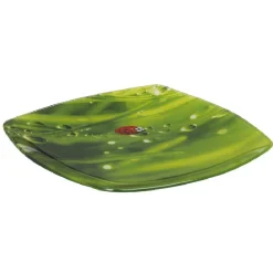Assiette à dessert carrée verte design coccinelle|Gifi Discount