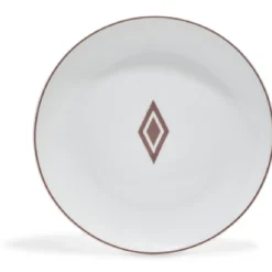 Assiette à dessert décor gris avec liseré rouge|Gifi Hot