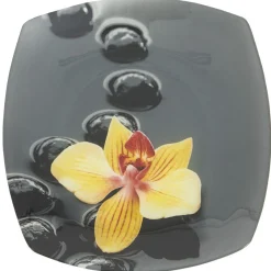 Assiette à dessert design galets et fleur|Gifi New