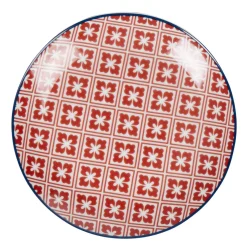 Assiette à dessert design carreaux de ciment rouge|Gifi Best