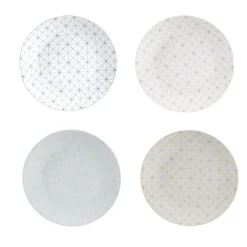 Assiette à dessert design géométrique dépareillé x4|Gifi Best