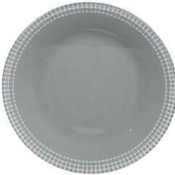 Assiette à dessert Dotty gris et blanc bord à pois x4|Gifi Discount