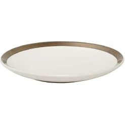 Assiette à dessert en faïence avec liseré doré|Gifi Sale