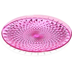 Assiette à dessert en plastique rose effet martelé|Gifi Outlet