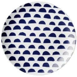 Assiette à dessert en porcelaine décor bleu Ø 19 cm|Gifi Discount