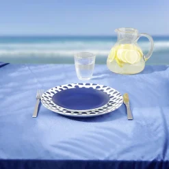 Assiette à dessert en porcelaine décor bleu Ø 19 cm|Gifi Discount