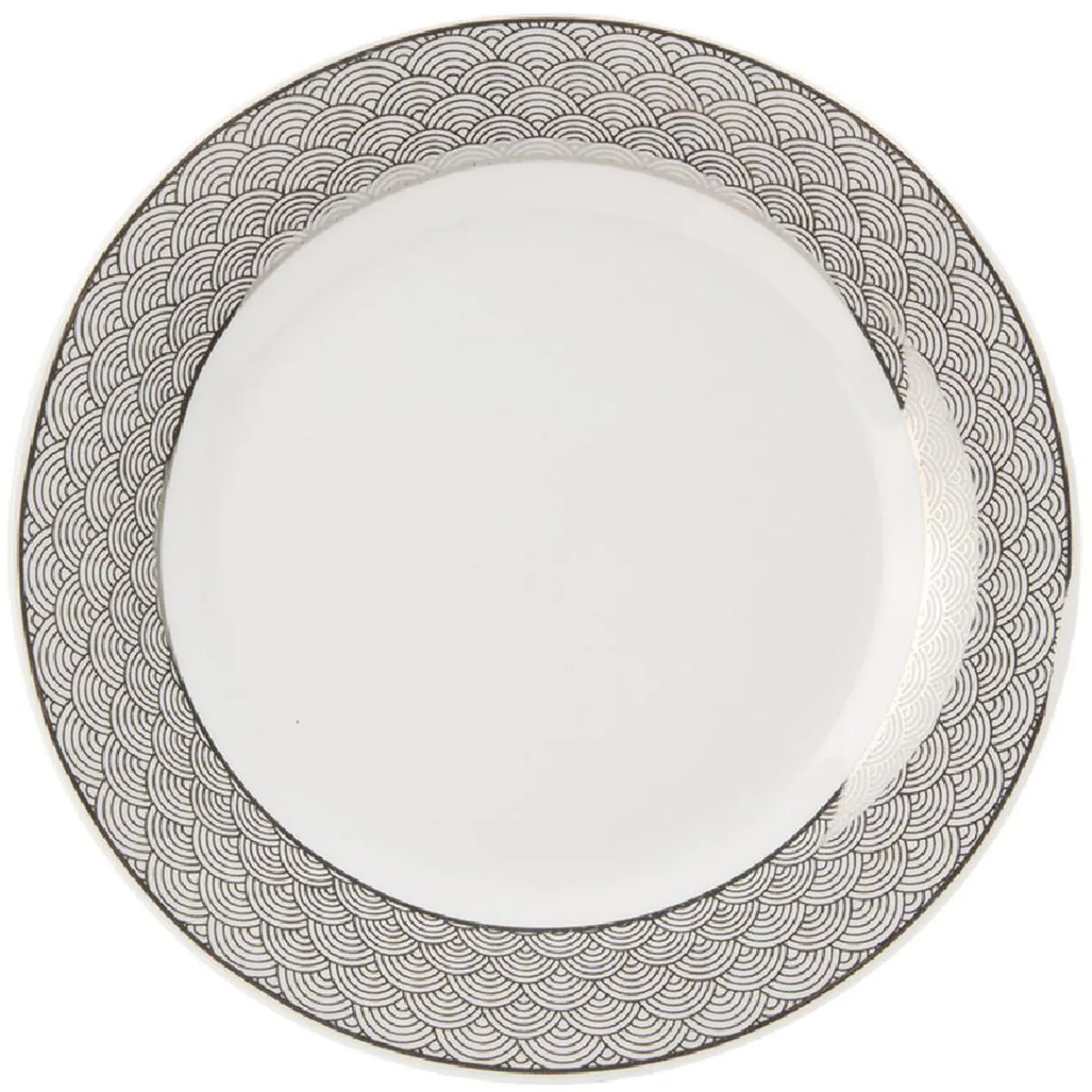 Assiette à dessert en porcelaine motif argenté|Gifi