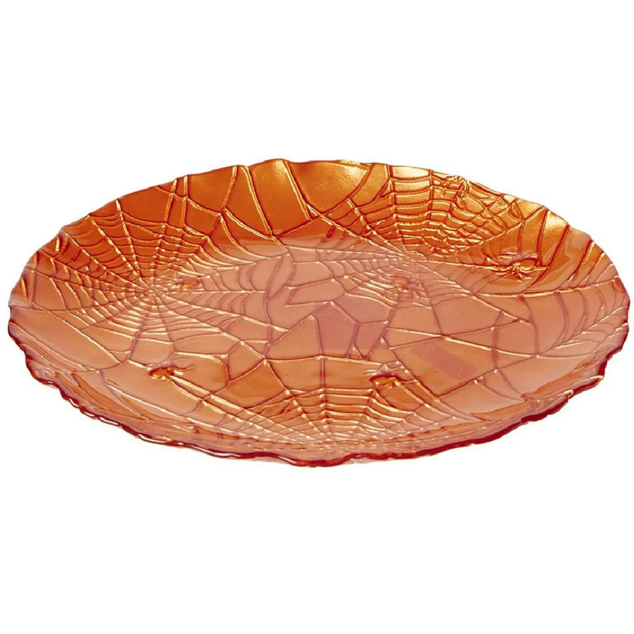 Assiette à dessert en verre Halloween design toile d'araignée Ø21cm|Gifi Hot