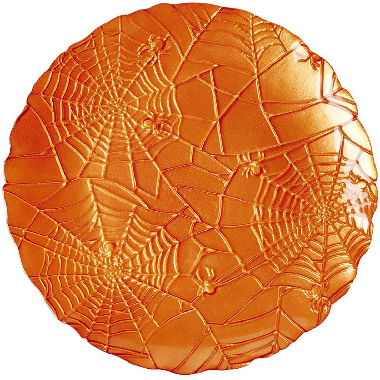 Assiette à dessert en verre Halloween design toile d'araignée Ø21cm|Gifi Hot