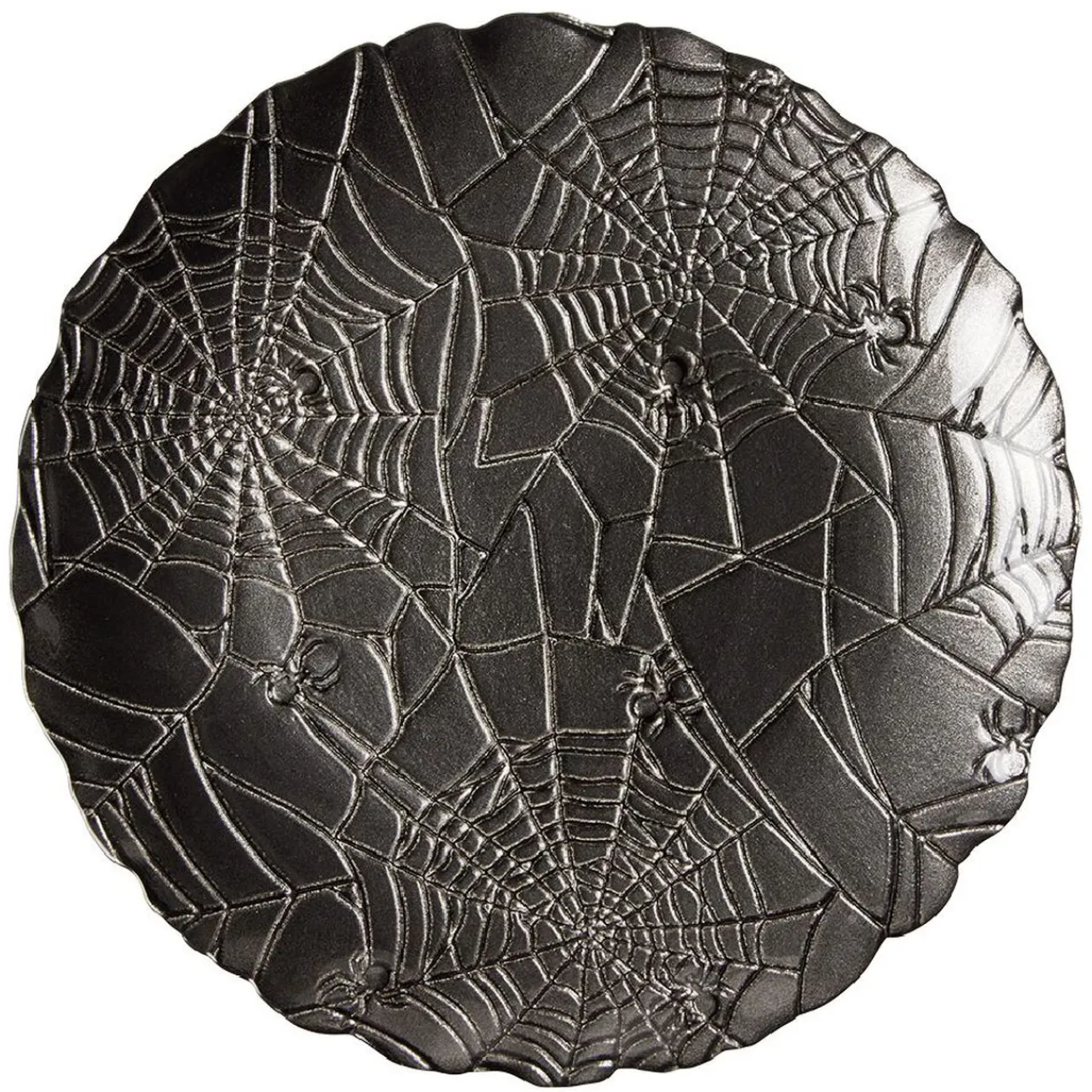 Assiette à dessert en verre Halloween design toile d'araignée Ø21cm|Gifi Hot