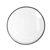 Sale Assiette à dessert en verre transparent bord noir Ø20cm Vaisselle Et Accessoires De Table