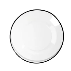 Sale Assiette à dessert en verre transparent bord noir Ø20cm Vaisselle Et Accessoires De Table