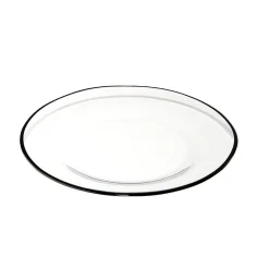 Sale Assiette à dessert en verre transparent bord noir Ø20cm Vaisselle Et Accessoires De Table