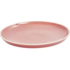 Assiette à dessert faïence Terracotta avec liseré crème|Gifi