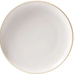 Assiette à dessert faïence gris avec liseré crème|Gifi Online