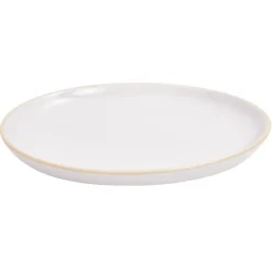 Assiette à dessert faïence gris avec liseré crème|Gifi Online