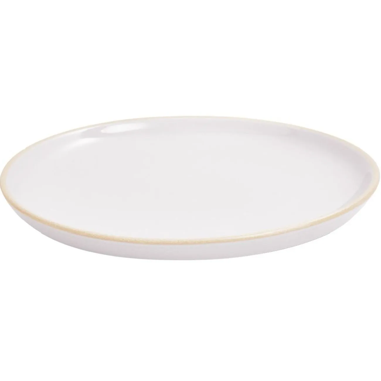 Assiette à dessert faïence gris avec liseré crème|Gifi Online