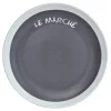 Assiette à dessert grise contour blanc inscription Le marché|Gifi