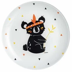 Assiette à dessert Kotipi motif Koala triangle noir et orange|Gifi Best