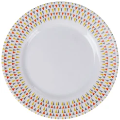 Assiette à dessert Luminarc ronde triangles rose gris jaune|Gifi New
