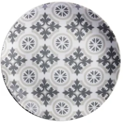 Outlet Assiette à dessert motif carreau de ciment gris Vaisselle Et Accessoires De Table